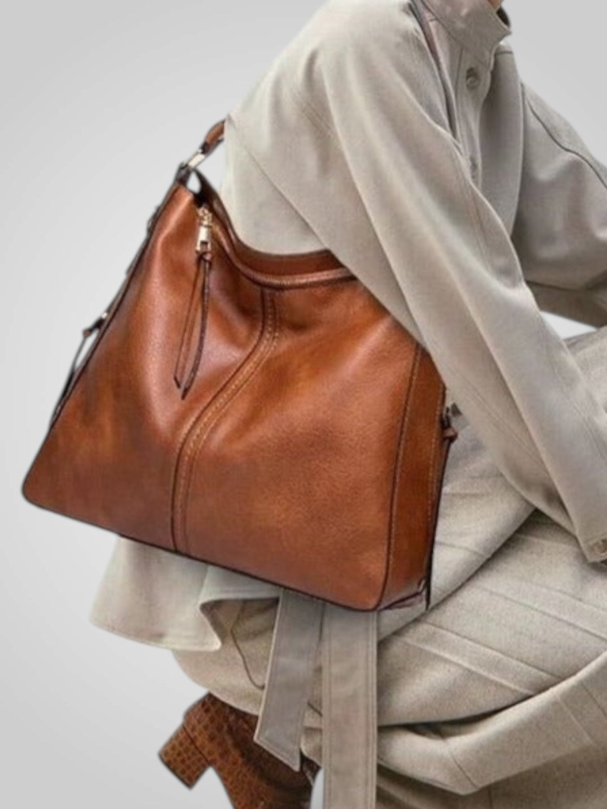 Freia Women's Leather Detachable Strap Handbag, view 1