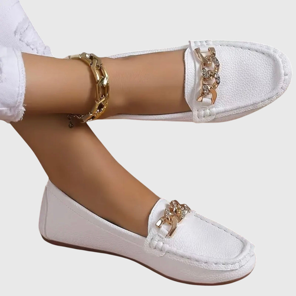 Melissa Women's Gold Tone Chain Loafers, view 9