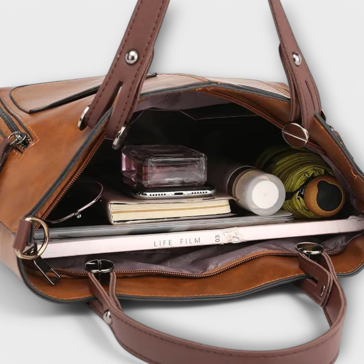Eline Women's Classic Leather Handbag, view 8