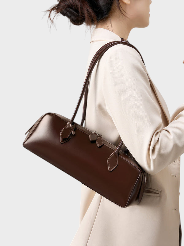 Luzia Women's Leather Double Zip Shoulder Bag, view 4