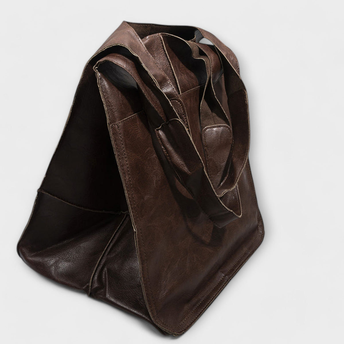 Zayna Women's Oversized PU Leather Shoulder Bag, view 14