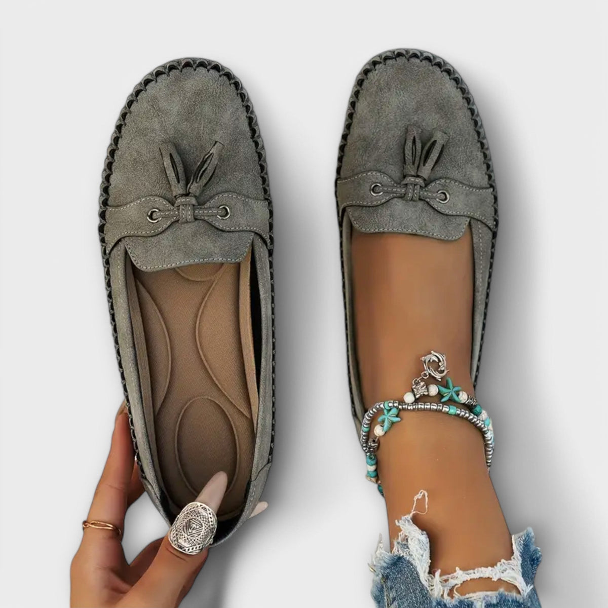 Nellie Women's Slip On Fabric Loafers, view 6
