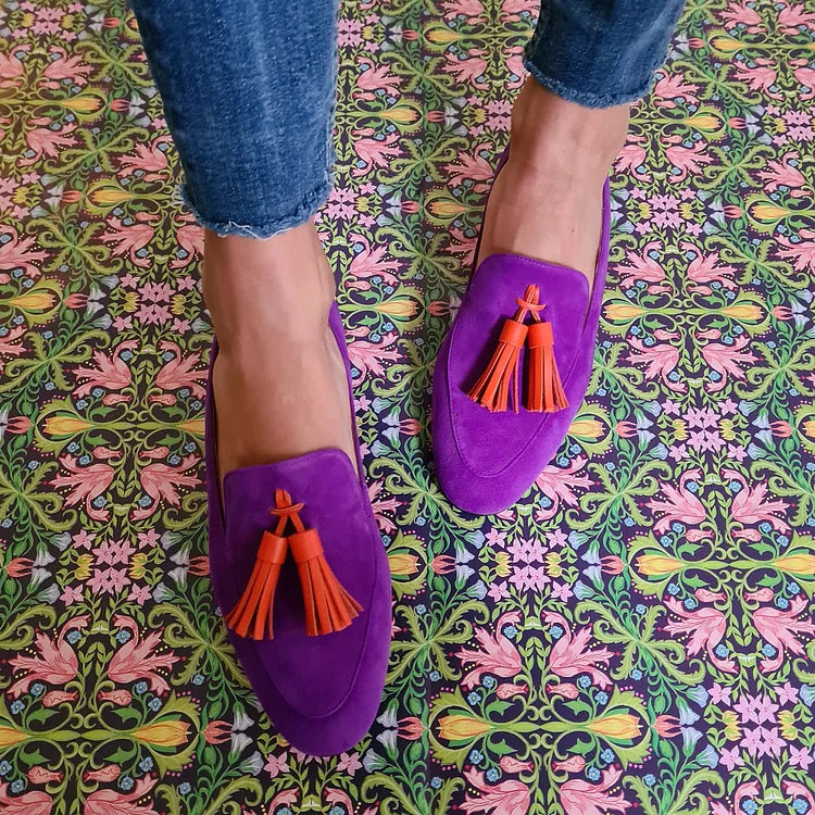 Veerle Women's Tassel Suede Finish Loafers, view 1
