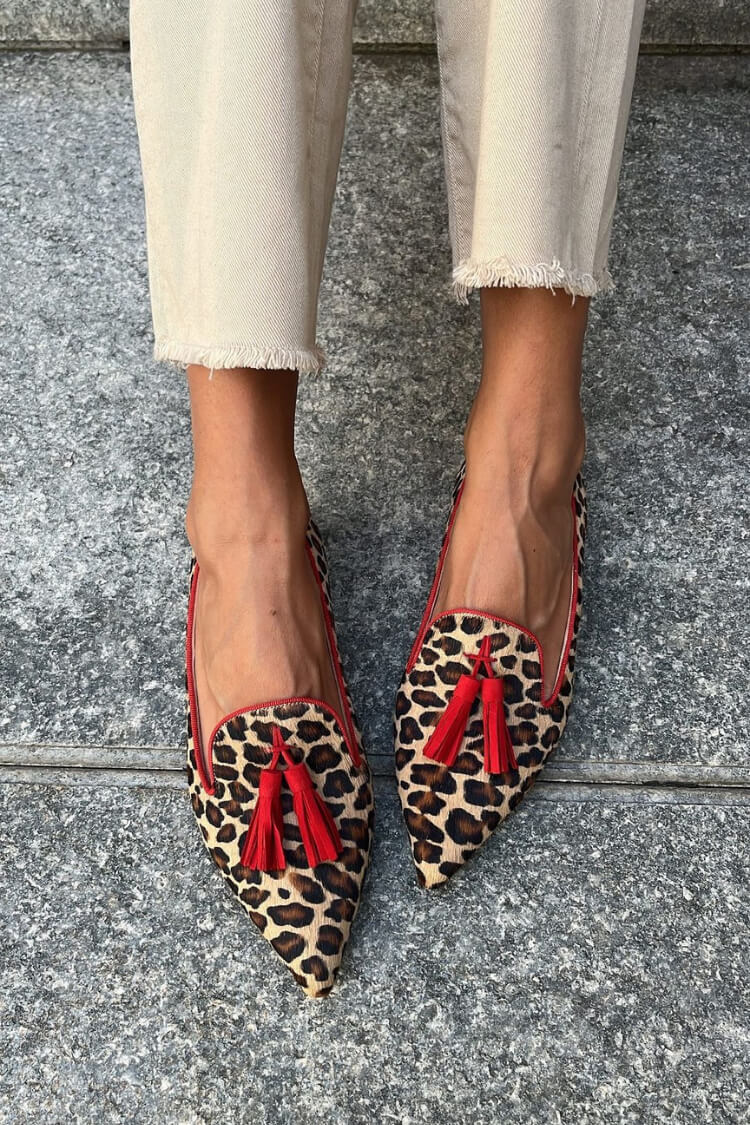 Daphne Women's Leopard Print Tassel Loafers, view 1