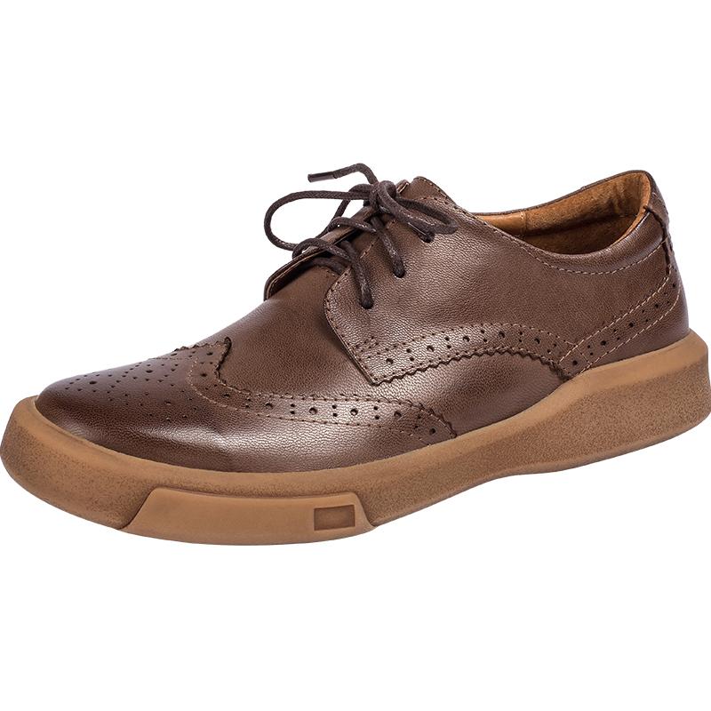 Agnes Women's Sheepskin Wingtip Brogue Oxford Shoes, view 10
