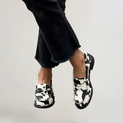 Veerle Women's Cow Print Loafers, view 2