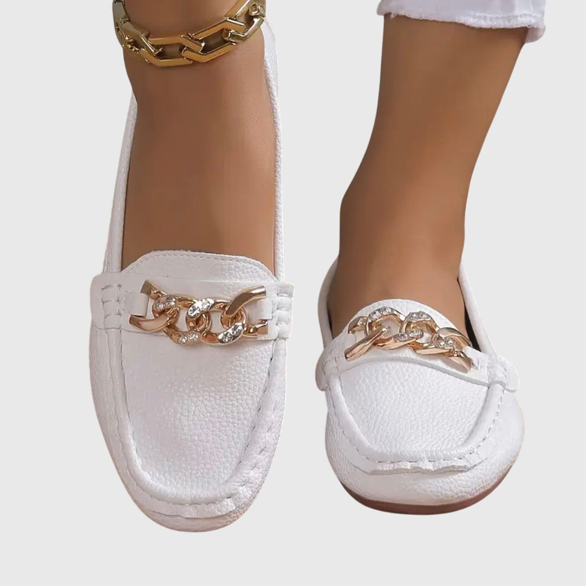 Melissa Women's Gold Tone Chain Loafers, view 5