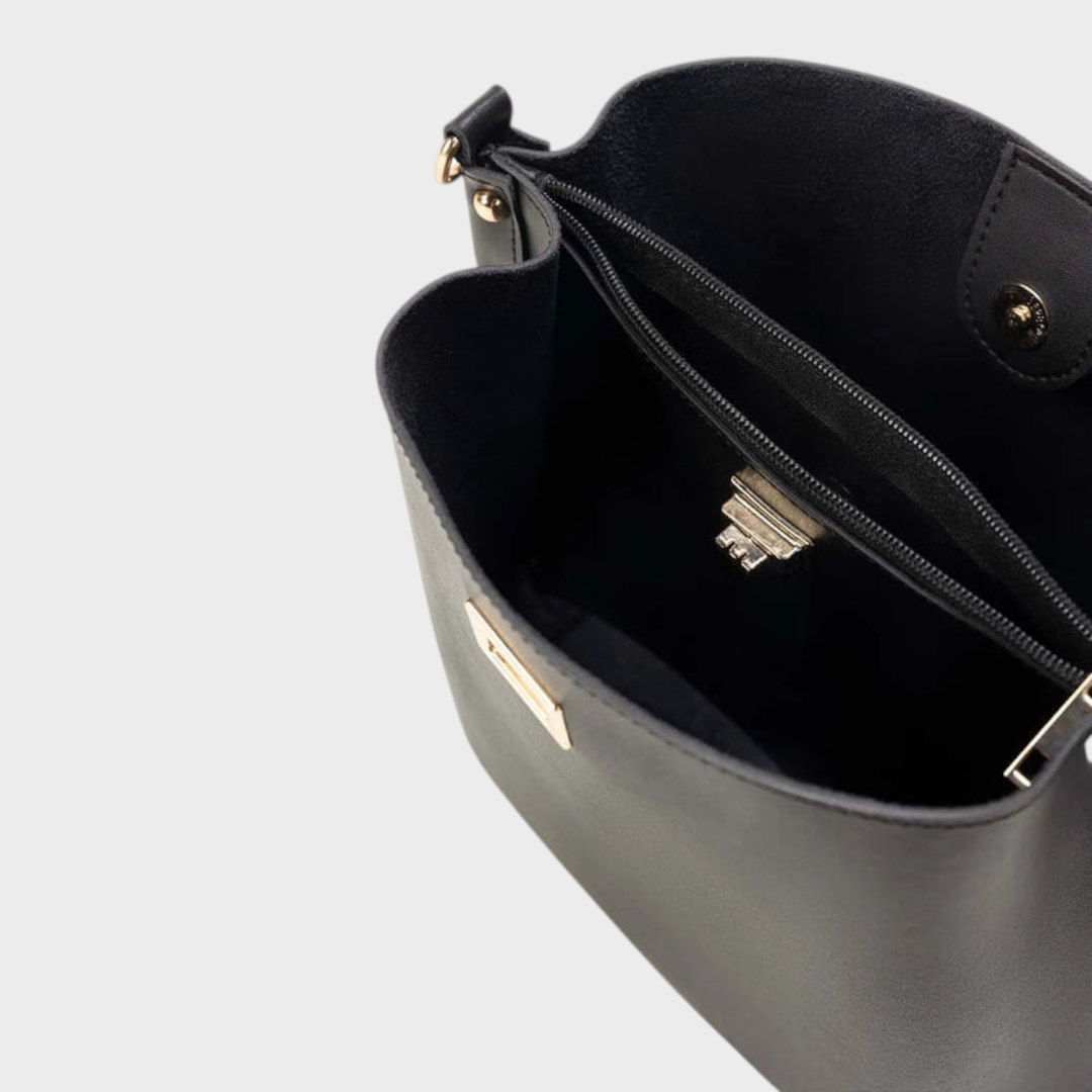 Quennie Women's Black Bucket Shoulder Bag, view 4