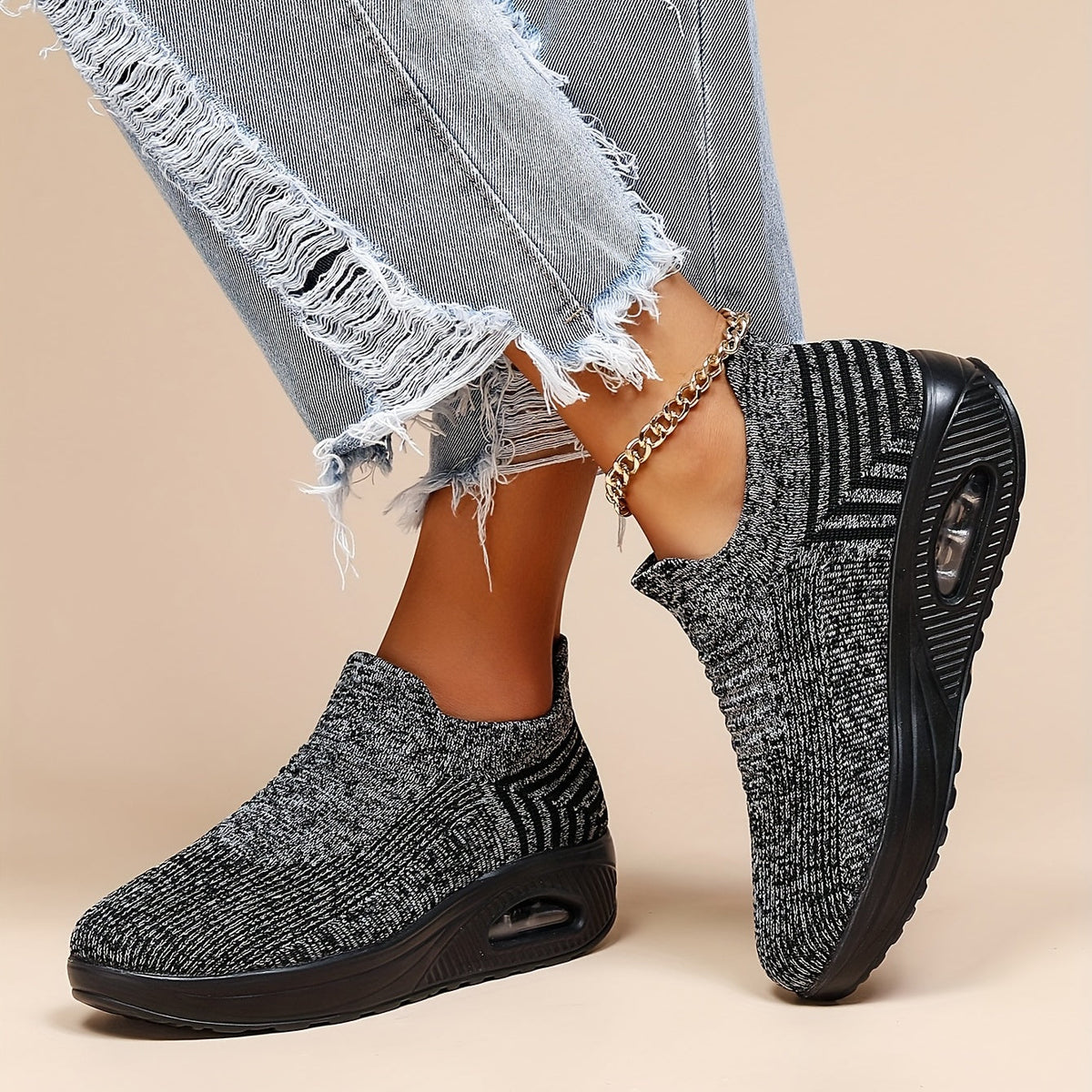 Eliza Women's Knit Slip On Trainers, view 6