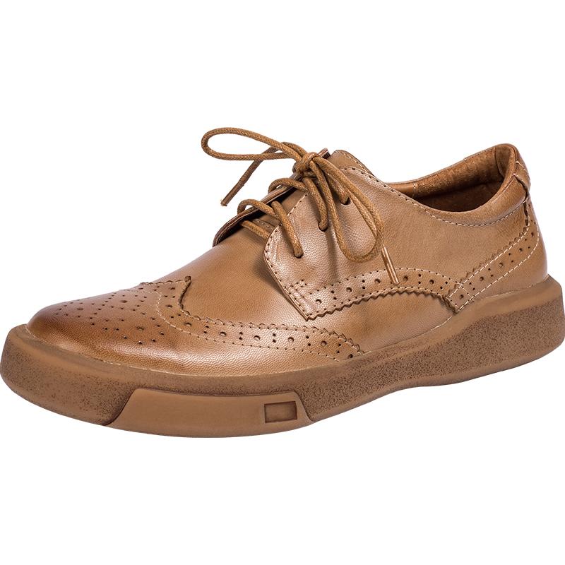 Agnes Women's Sheepskin Wingtip Brogue Oxford Shoes, view 8