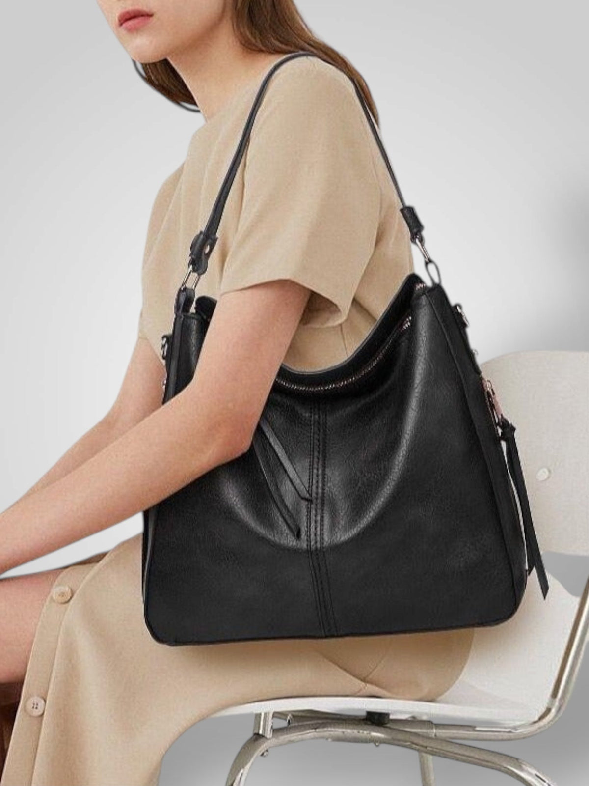 Freia Women's Leather Detachable Strap Handbag, view 8