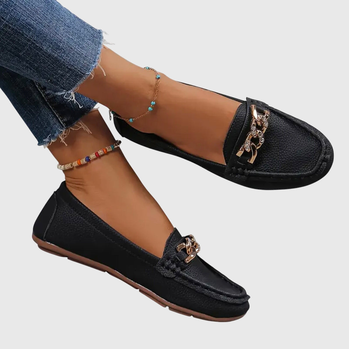 Melissa Women's Gold Tone Chain Loafers, view 1