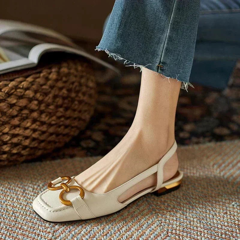 Mathilda Women's Leather Block Heel Slingbacks, view 3