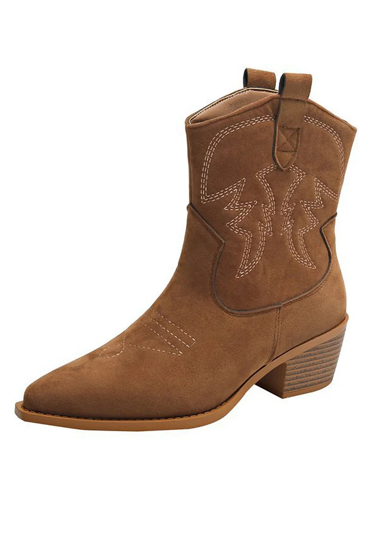 Cora Women's Pointed Toe Western Ankle Boots, view 1