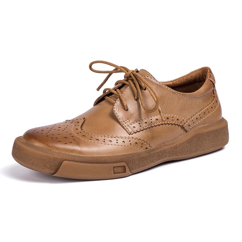 Agnes Women's Sheepskin Wingtip Brogue Oxford Shoes, view 6