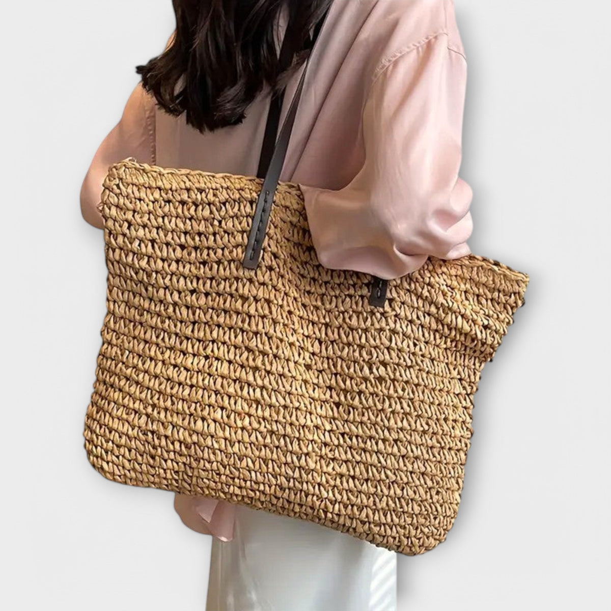 Rome Women's Woven Straw Handbag, view 7