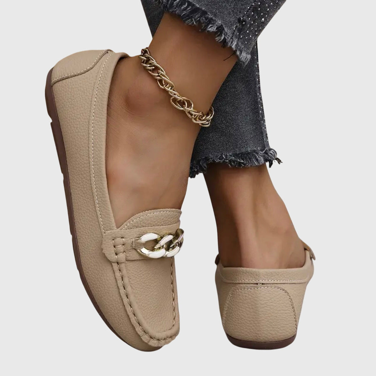 Melissa Women's Gold Tone Chain Loafers, view 4