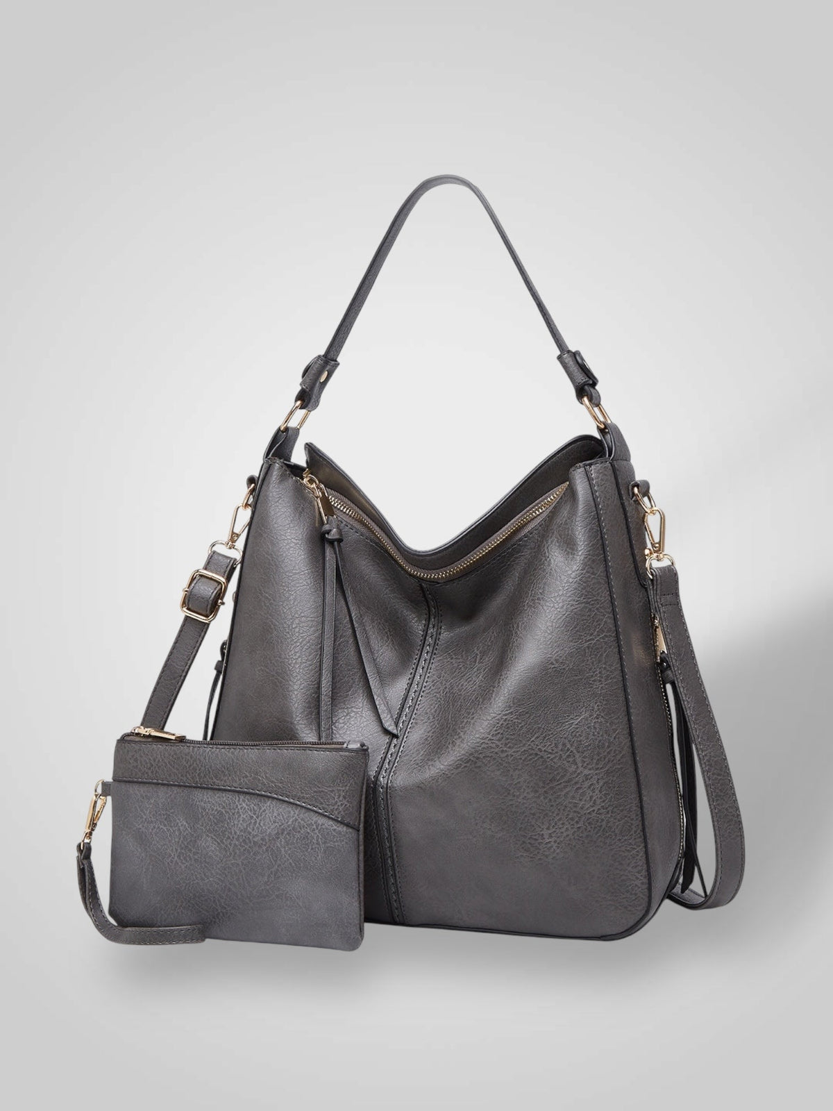 Freia Women's Leather Detachable Strap Handbag, view 3