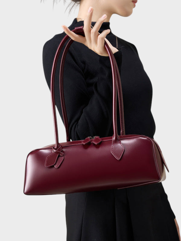 Luzia Women's Leather Double Zip Shoulder Bag, view 12