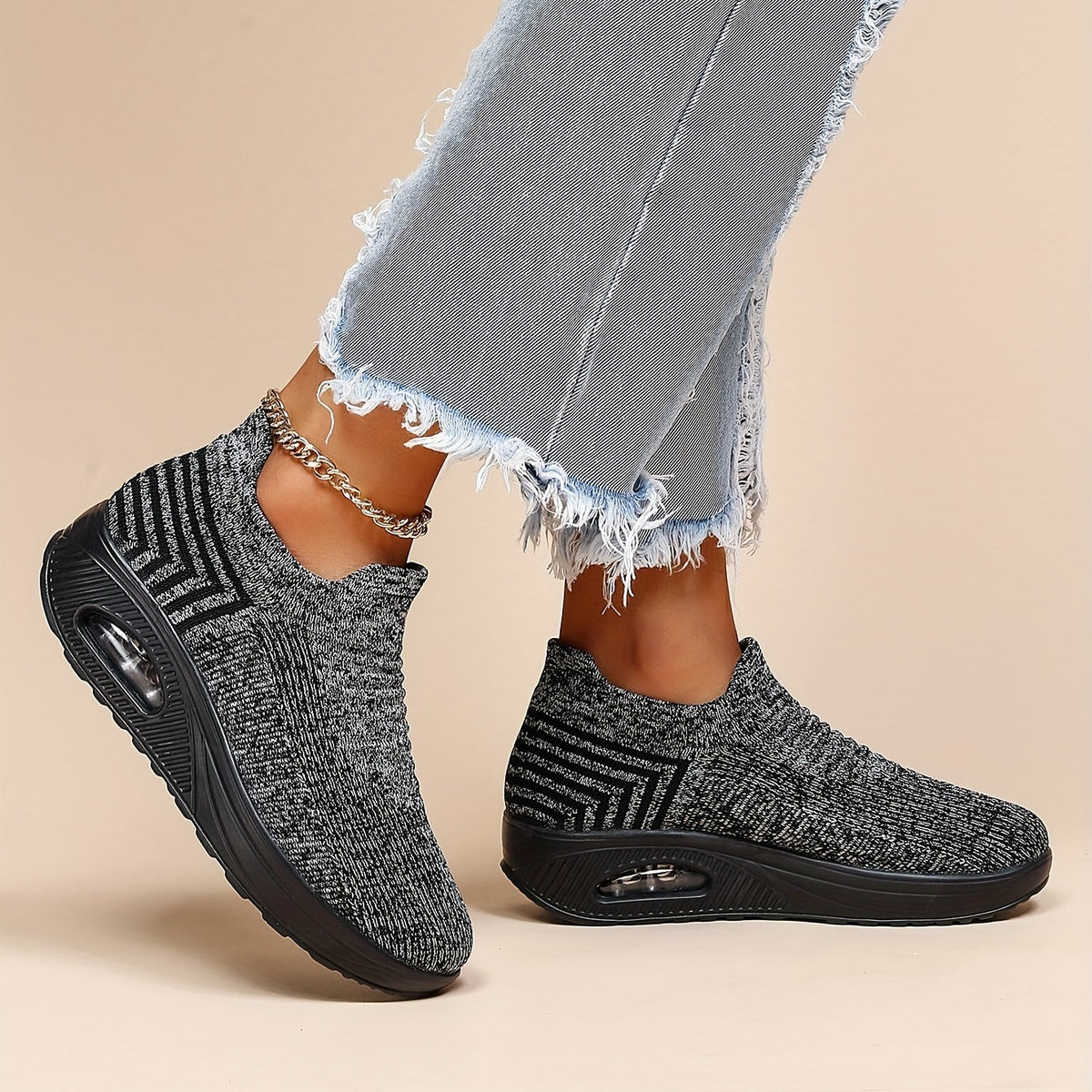 Eliza Women's Knit Slip On Trainers, view 5