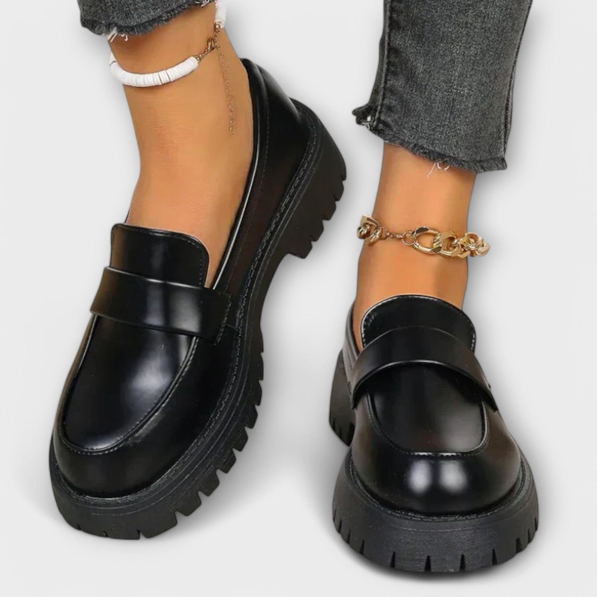 Pia Women's Black Loafers, view 1
