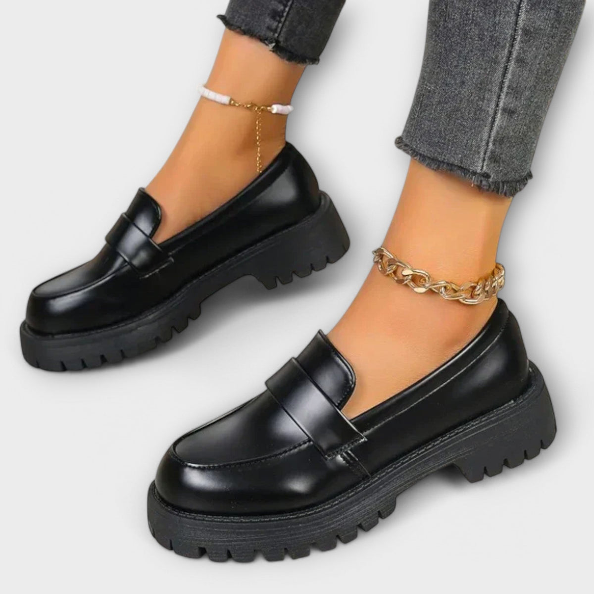 Pia Women's Black Loafers, view 5
