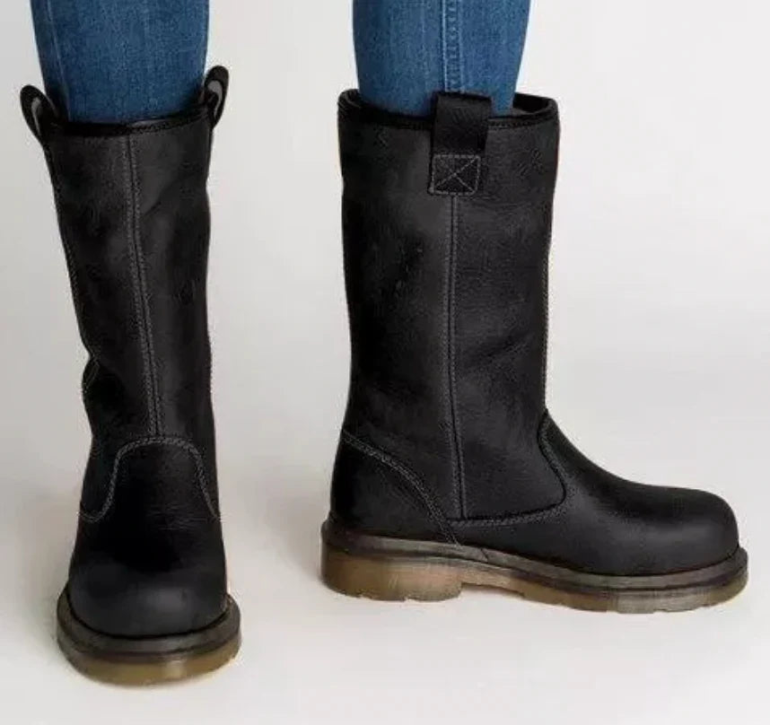 Lorelei Women's Round Toe Lined Leather Boots, view 2