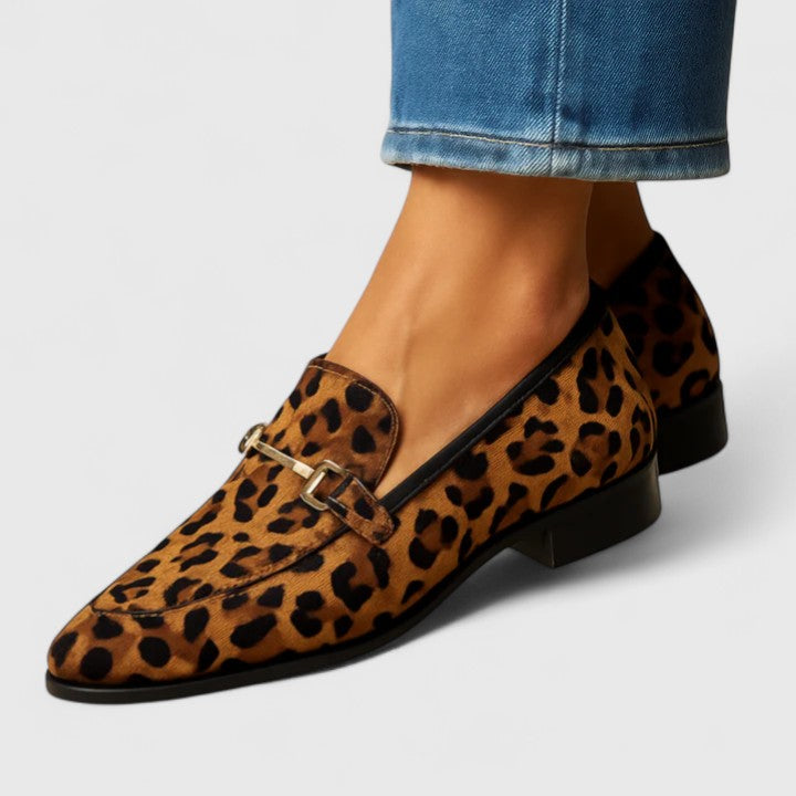 Rheavee Women's Leopard Print Slip On Loafers, view 1