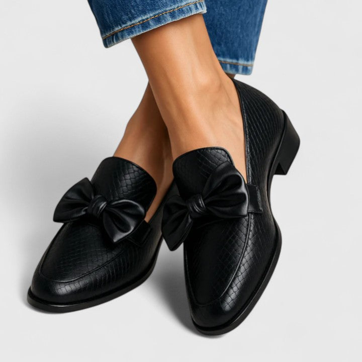 Melody Women's Wide Fit Slip On Bow Loafers, view 1