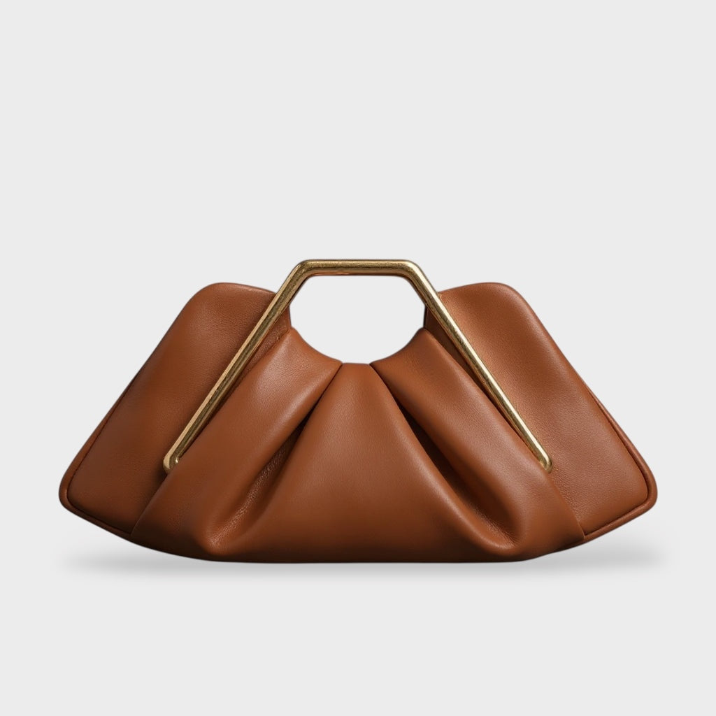 Martha Women's Origami Fold Gold Handle Clutch Bag, view 1