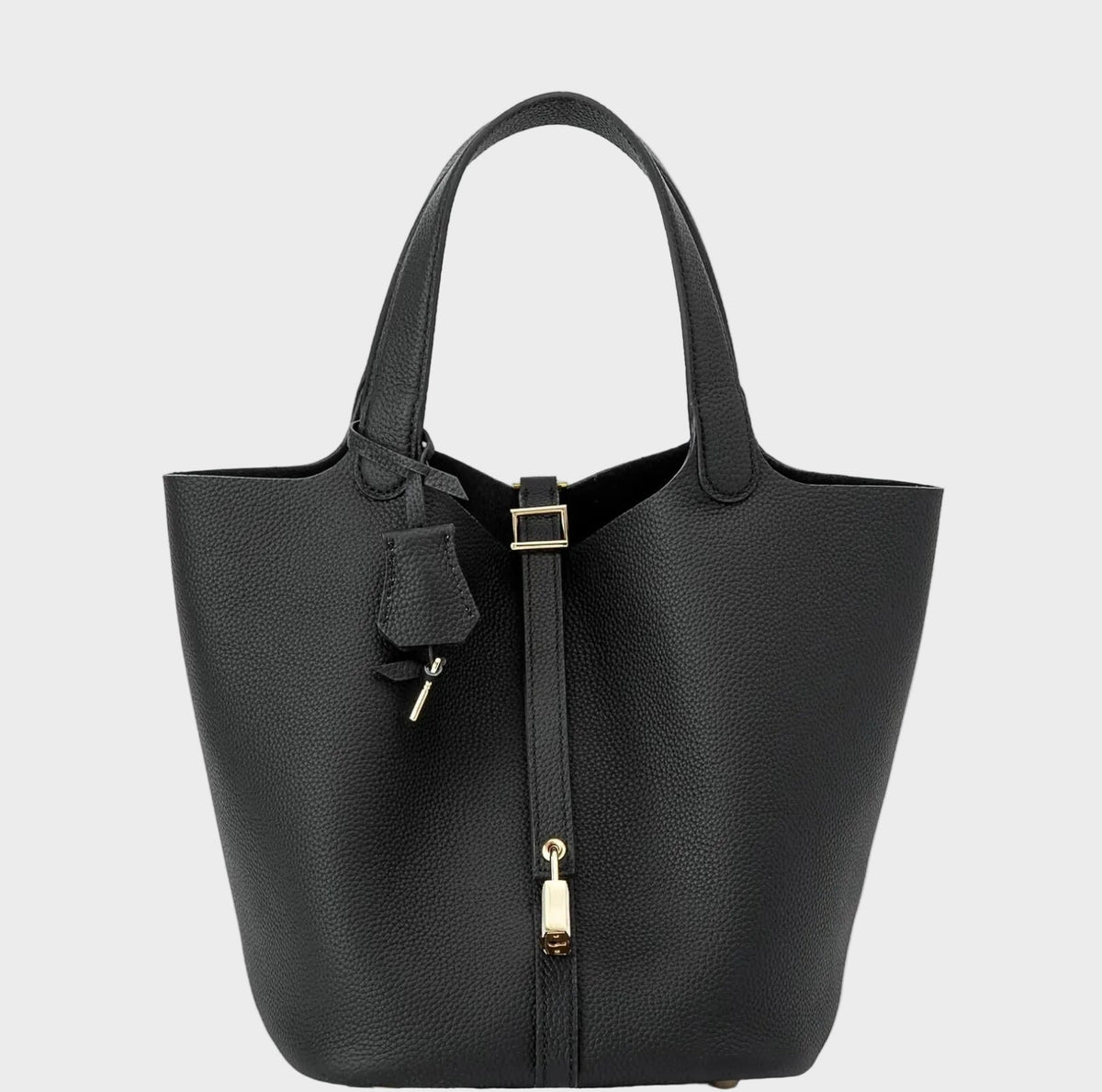 Kate Women's Pebbled Texture Lock Detail Handbag, view 16
