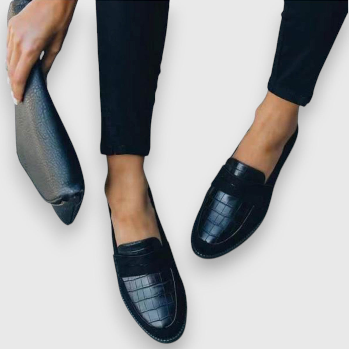 Mariluz Women's Black Slip On Loafers, view 2