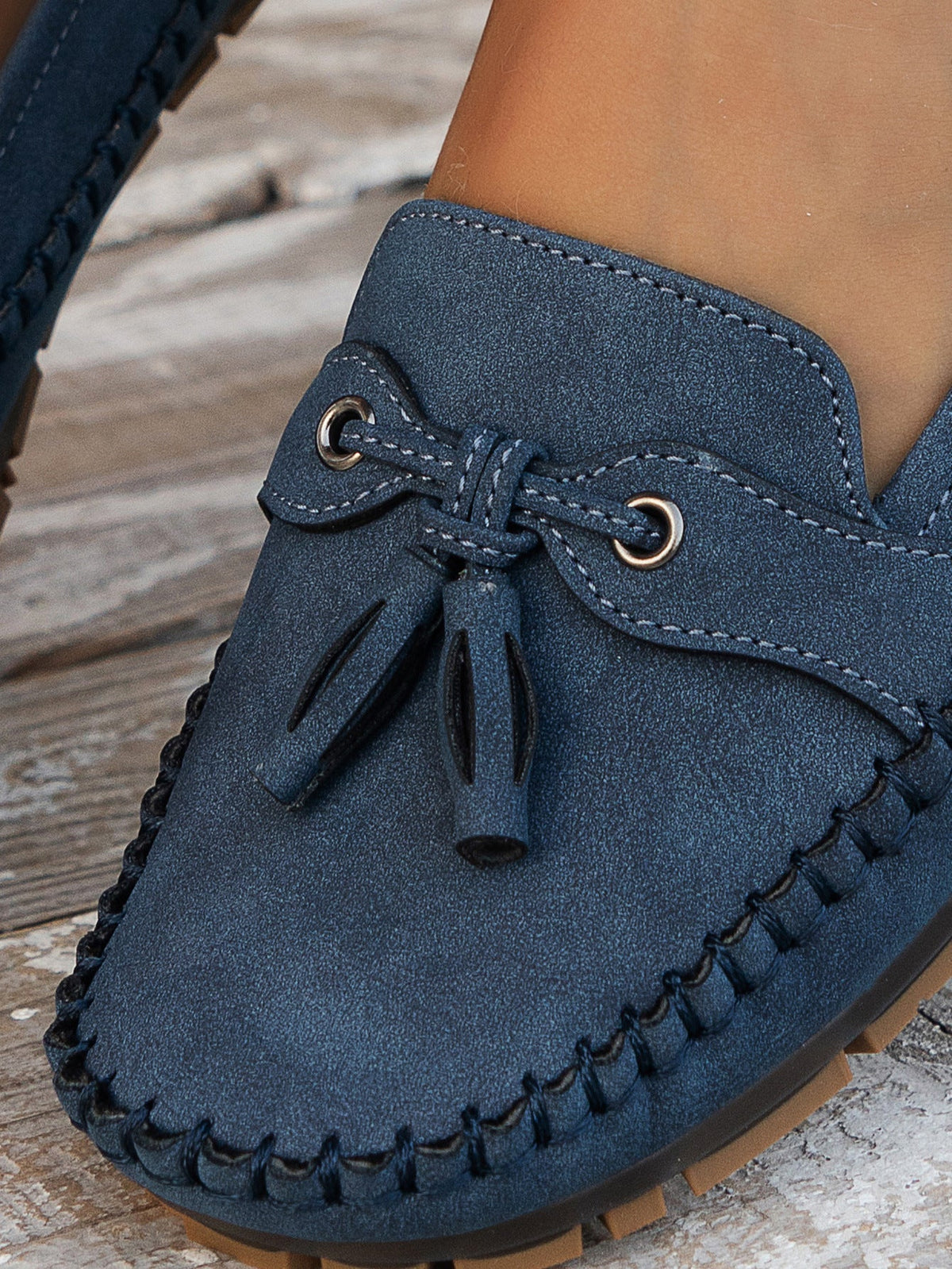 Lisa Women's Slip On Bow Detail Flat Shoes, view 8