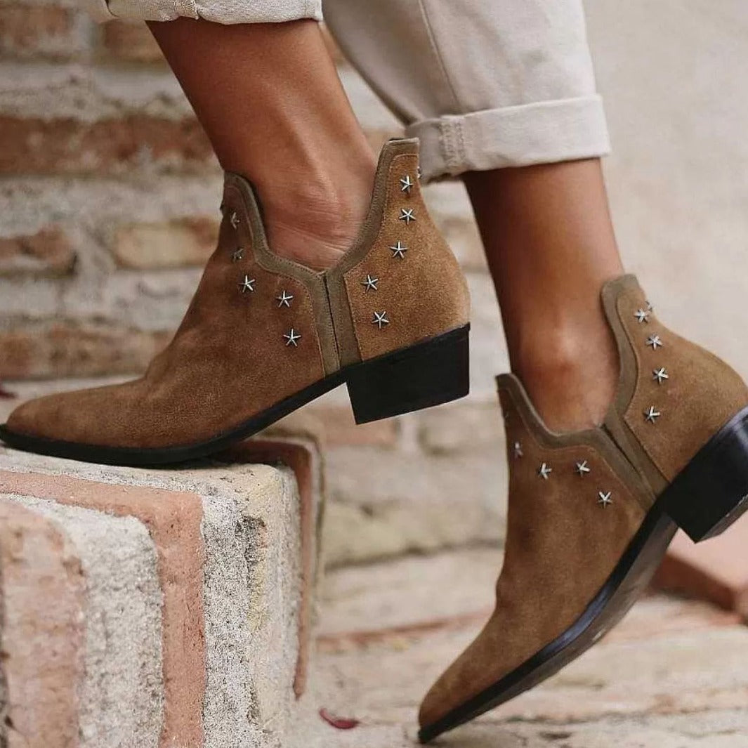 Bryony Women's Studded Pointed Toe Western Boots, view 3
