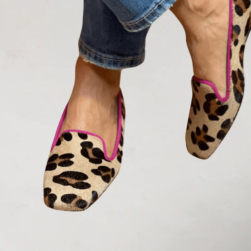 Yvonne Women's Leopard Print Slip On Loafers, view 2
