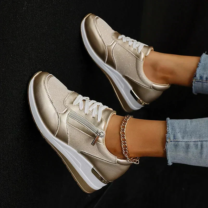 Stellara Women's Metallic Platform Trainers, view 4