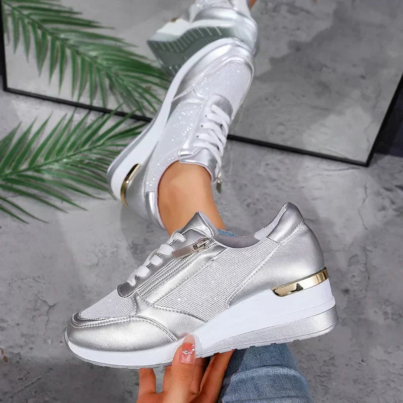 Stellara Women's Metallic Platform Trainers, view 10