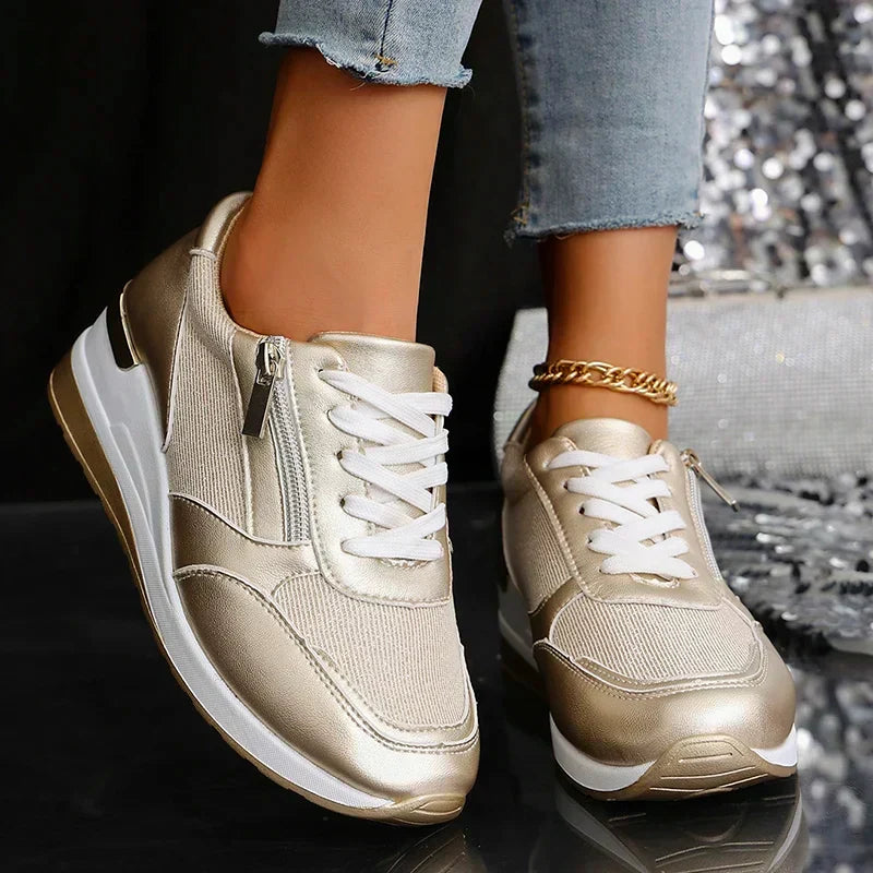 Stellara Women's Metallic Platform Trainers, view 6