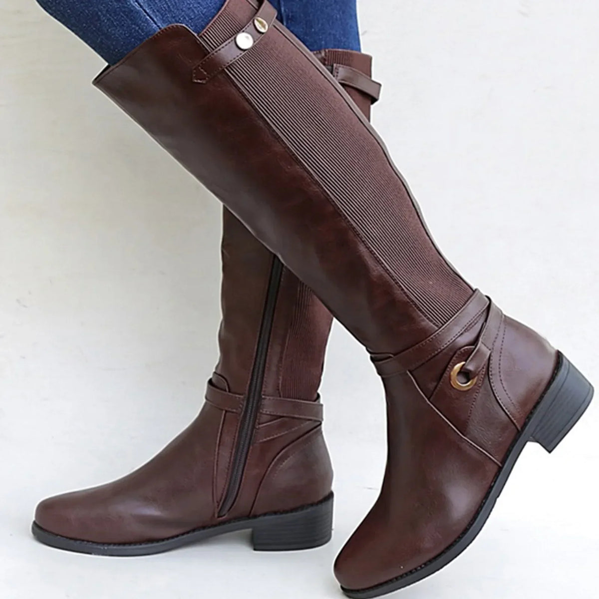 Rosalind Women's Leather Block Heel Boots, view 2