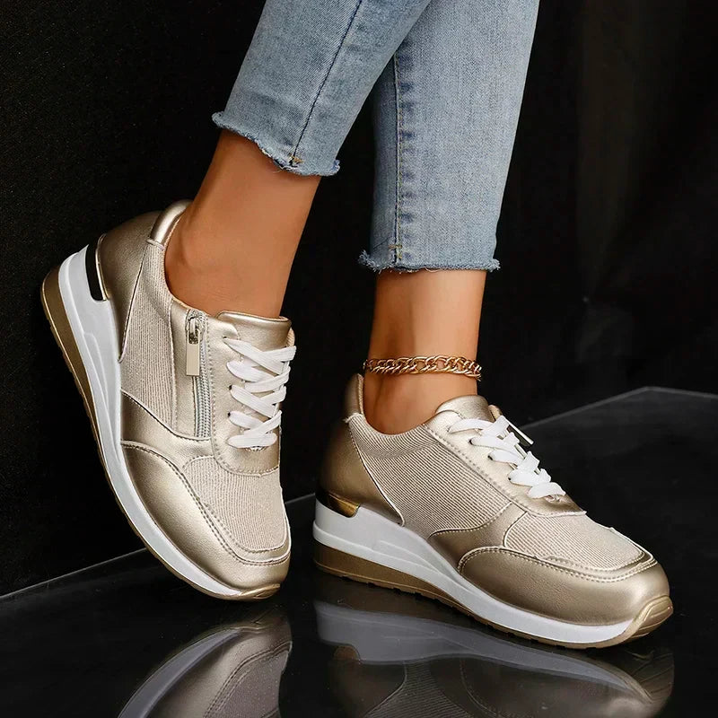 Stellara Women's Metallic Platform Trainers, view 1