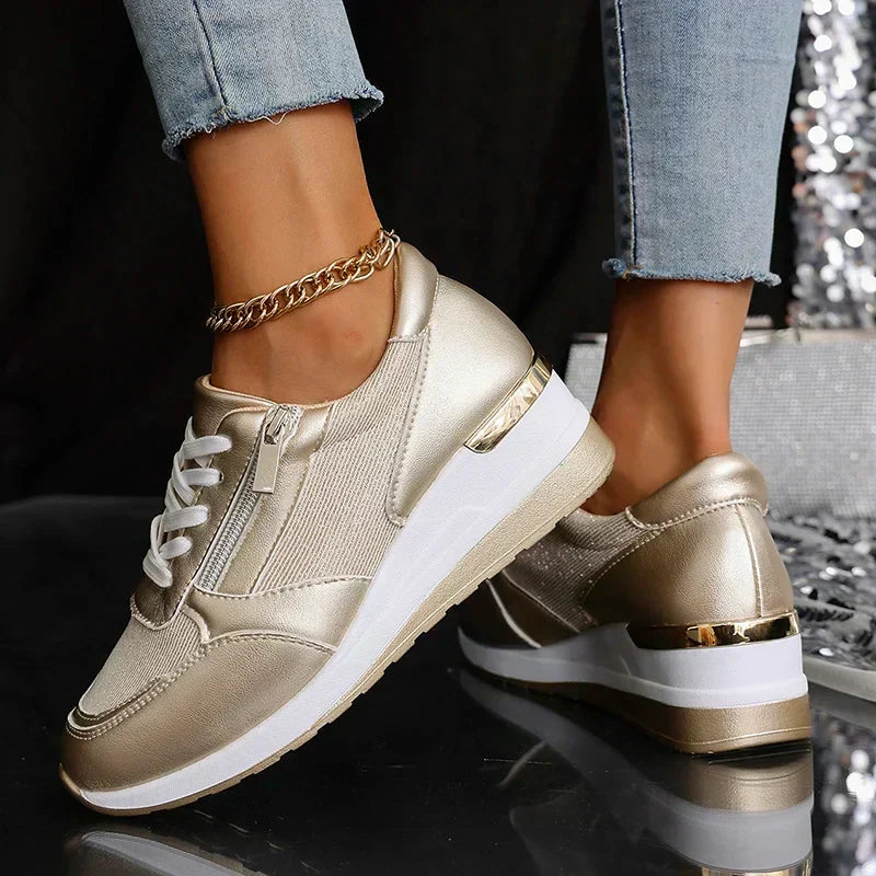 Stellara Women's Metallic Platform Trainers, view 5