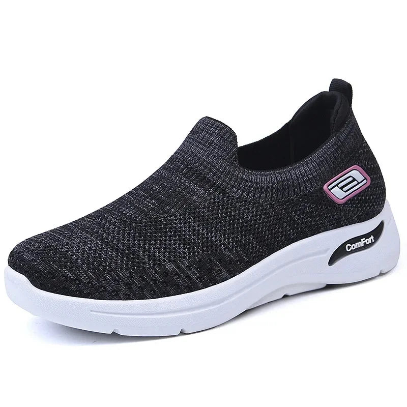 Billie Women's Slip On Knit Trainers, view 2