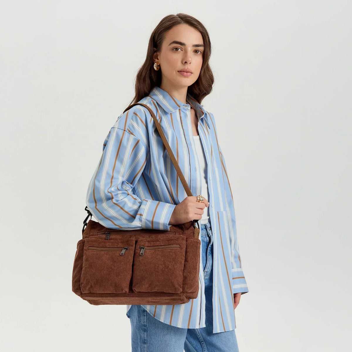 Kanna Women's Corduroy Crossbody Bag, view 18