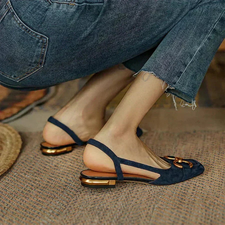 Mathilda Women's Leather Block Heel Slingbacks, view 7