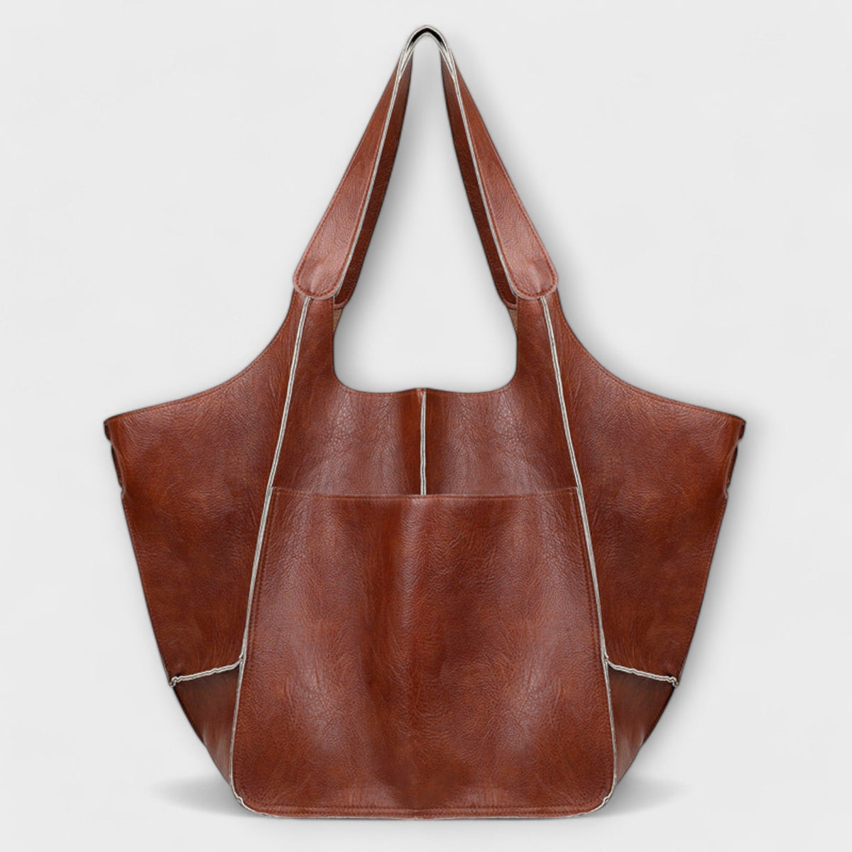 Zayna Women's Oversized PU Leather Shoulder Bag, view 5