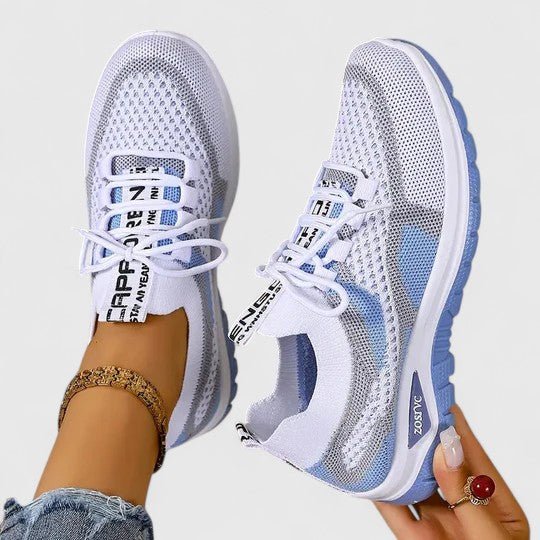 Blythe Women's Knitted Mesh Lace Up Trainers, view 11