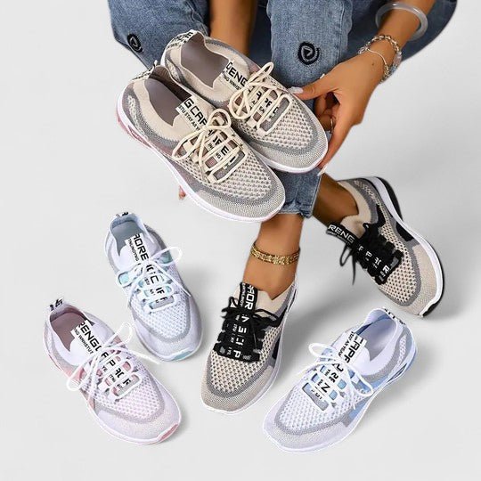 Blythe Women's Knitted Mesh Lace Up Trainers, view 7