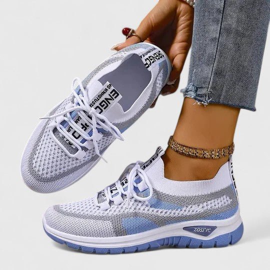 Blythe Women's Knitted Mesh Lace Up Trainers, view 9