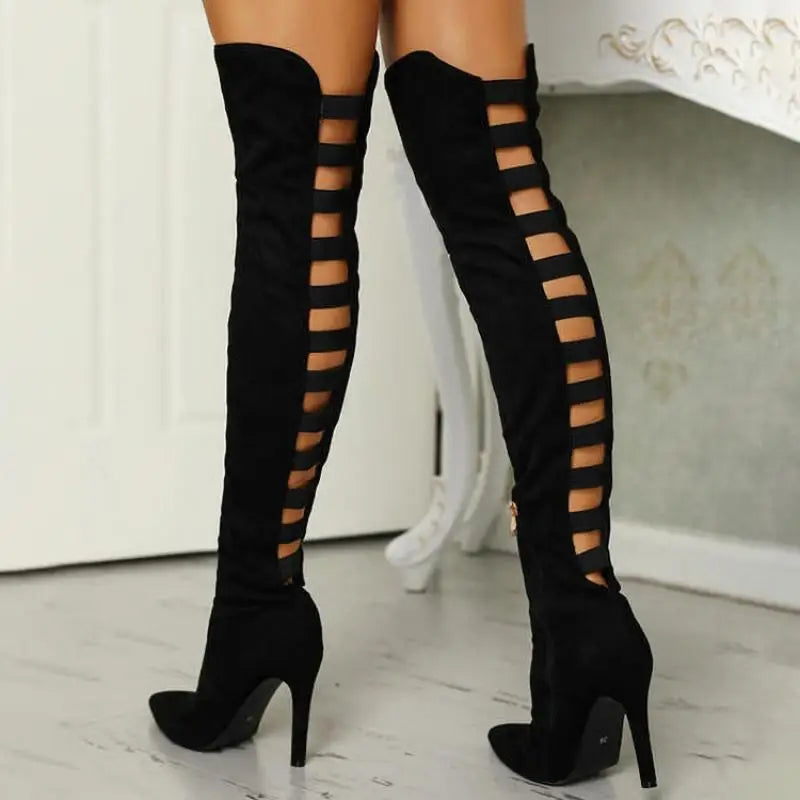 Blythe Women's Thigh High Open Toe Boots, view 1