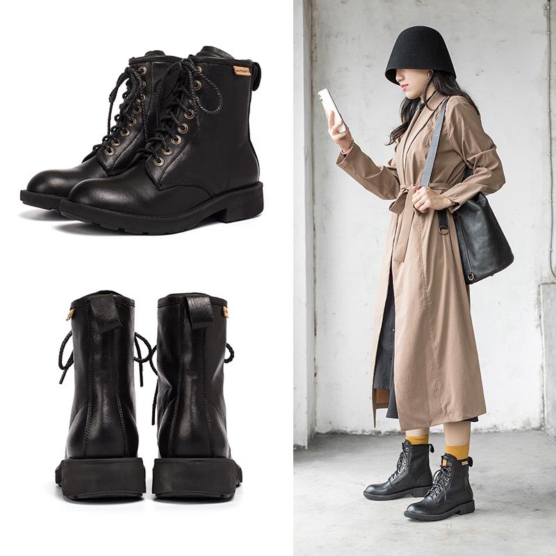 Carys Women's Chunky Lace Up Sheepskin Ankle Boots, view 10